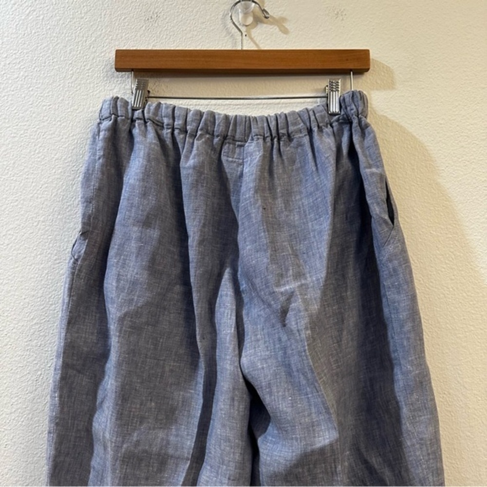 Flax Women's High‎ Waisted Elastic Waist Linen Cropped Pants Size Medium - Picture 5 of 7